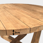 FLORES RECYCLE - kulatý stůl z teaku ø130cm