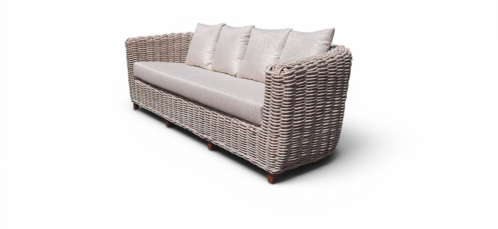 Zahradní ratanová sofa CORDOBA pro 3 osoby - kvalitní ratanový, teakový nábytek od RATTAN STUDIO