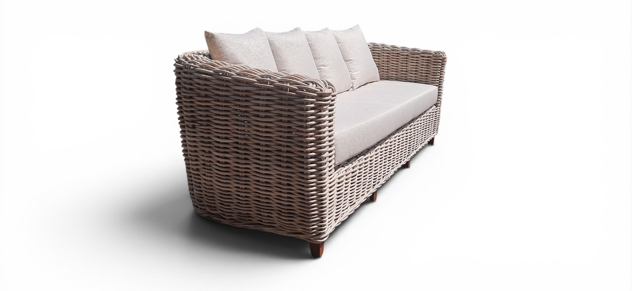 Zahradní ratanová sofa CORDOBA pro 3 osoby - kvalitní ratanový, teakový nábytek od RATTAN STUDIO